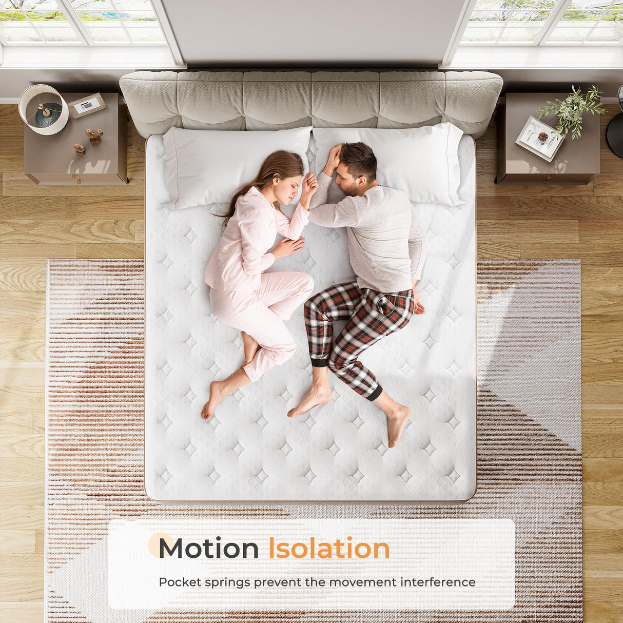 Vesgantti Queen Mattress, 14 Inch Memory Foam Hybrid Mattress in a Box with Individual Pocket Spring, Queen Size Mattress for Pressure Relief, Motion Isolation, Medium Firm Support Vesgantti