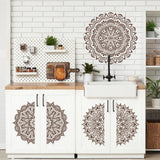 Sitsink Mandala Stencils for Painting Reusable - 6 Pcs Rangoli Damask Stencils for Craft, Large Mandala Templates Wall Stencil for Painting on Wood Rock Canvas Sitsink