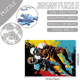 American Football Athletics Jigsaw Puzzles 1000 Pieces for Adults, Families (Sport Player,Ball,Helmet) Pieces Fit Together Perfectly 19.7''x27.6''inch Graffitic Frameable Magic Puzzle Art（Brown） TUMOVO