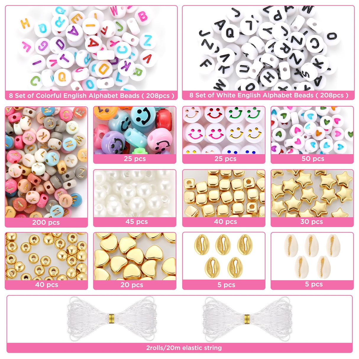 Funtopia 3mm 37000pcs+ Seed Beads for Jewelry Making, 120 Colors Small Glass Beads for Bracelets, Friendship Bracelet Kit with Alphabet Letter Beads Smile Face Beads for DIY, Art and Craft Funtopia