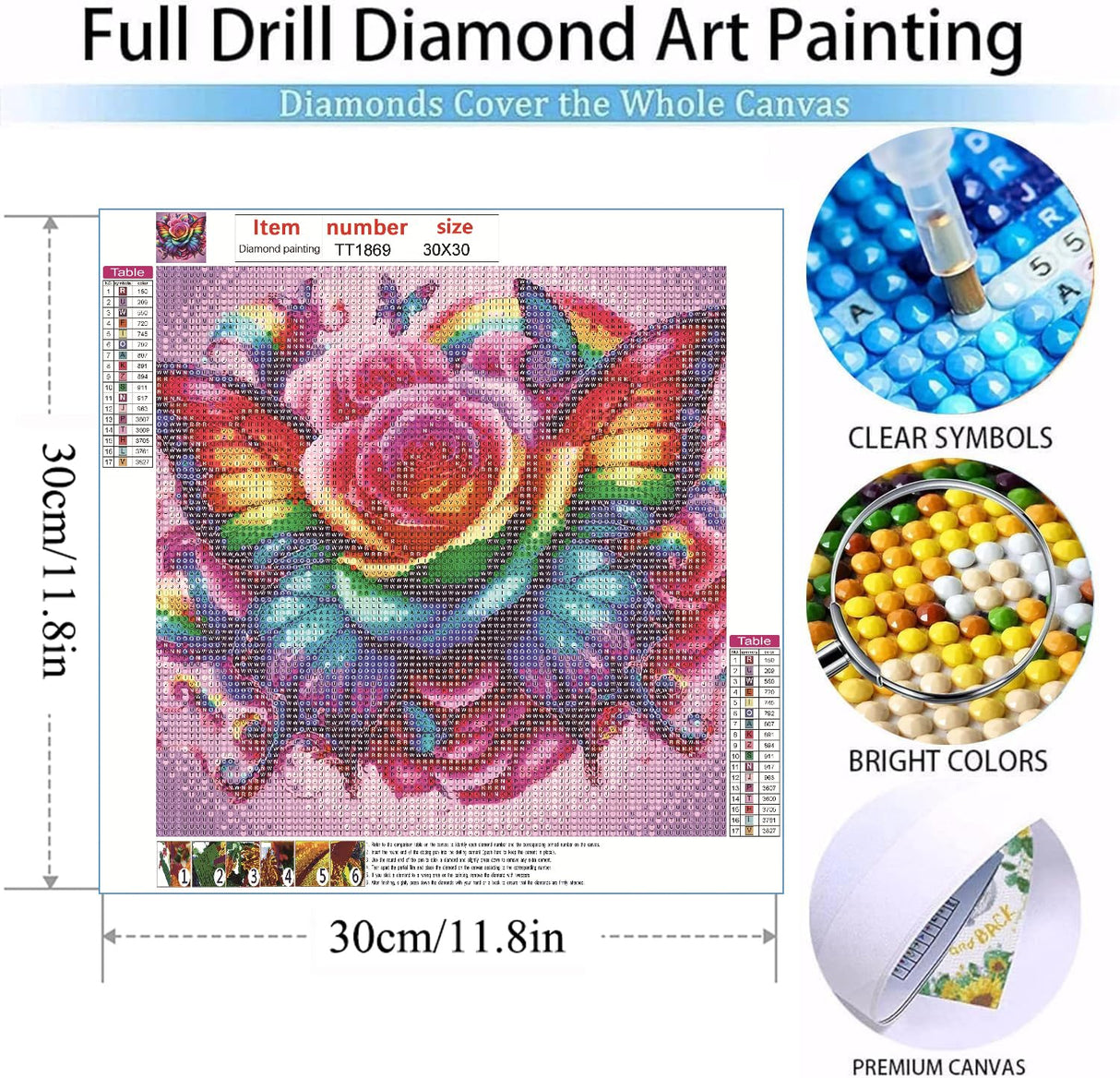 MOMDEDP Butterfly Diamond Art Kits for Adults Beginners, Flower Diamond Painting Kits for Adults, DIY 5D Butterfly Flower Gem Art, Flower Butterfly Diamond Dots for Adults for Home Decor 12x12 inch MOMDEDP