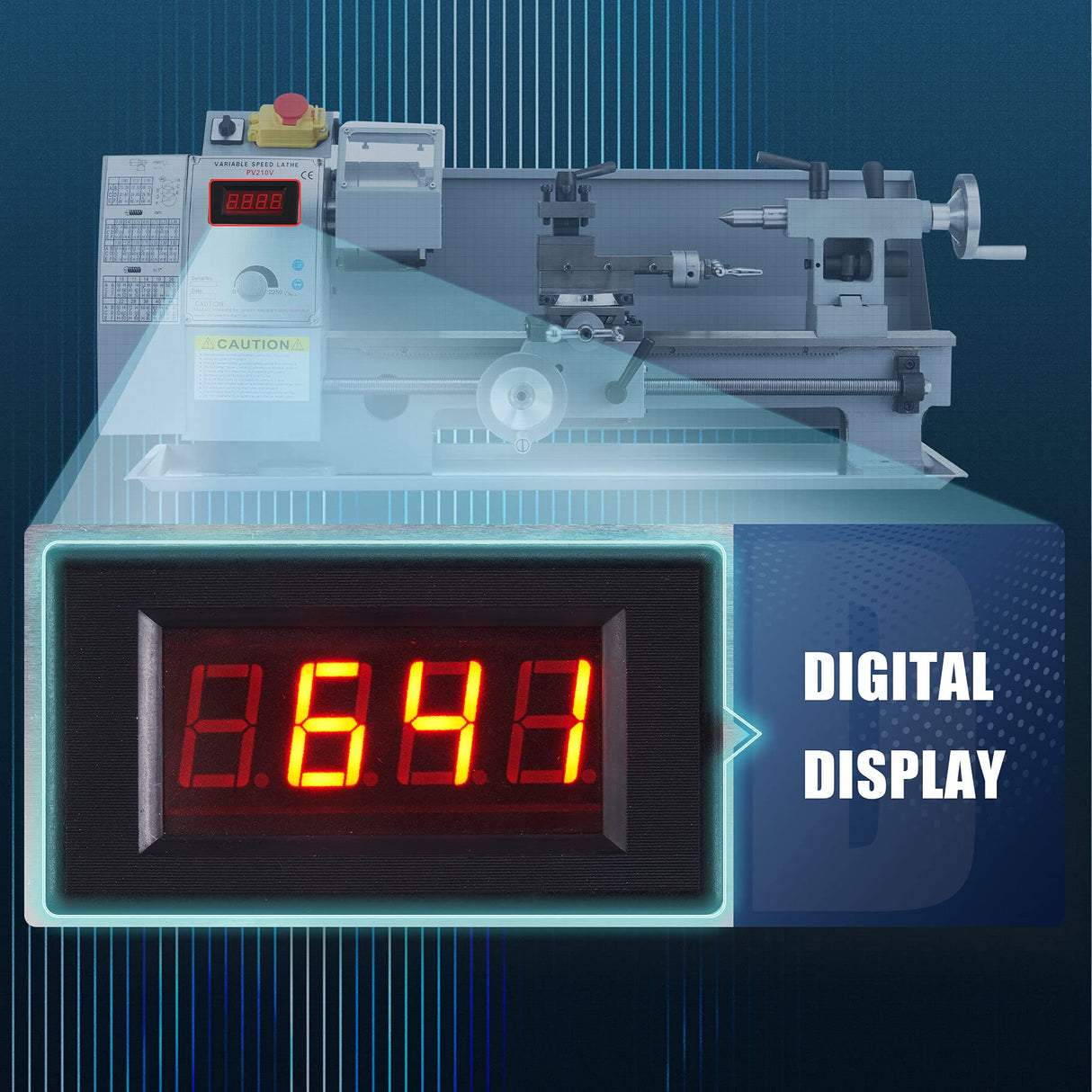 CO-Z 8"x14" Mini Lathe Machine with 600W Brushed Motor | 50-2250 rpm Wood Metal Turning Cutting Drilling Benchtop Metal Lathe with Accessories for CO-Z