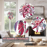 Dreamcatcher Diamond Art Painting Kit, Hanging Double Sided Sun Catchers Ornament, Lucky Diamond Art Painting Crafts Gift, DIY 3D Special Gem Diamond Dot Kit for Adults, Box Package (Red-Love) TSRUVYL