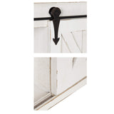Kate and Laurel Cates Modern Farmhouse Decorative Wood Wall Storage Shelving Cabinet with Sliding Barn Door, Rustic White Kate and Laurel