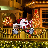 Christmas Fence Decorations, Outside Christmas Fence Decorations Over The Fence Christmas Decorations Snowman Christmas Fence Peeker Decoration for Holiday Garden Fence Decoration PEUTIER