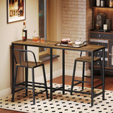 YATINEY 55" Long Bar Table, Counter Bar Height Table, High Top Table, Rectangular Hightop Table, Bar Pub Table, for Kitchen, Living Room, Dining Table, Entryway, Rustic Brown and Black BT04BR YATINEY