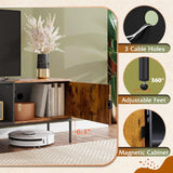 WLIVE Modern TV Stand for 65 Inch TV, Mid Century Entainment Center with Storage, TV Console with Open Shelf and 2 Cabinets for Bedroom and Living Room, TV Cabinet with Metal Legs, Rustic Brown WLIVE