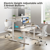 EUREKA ERGONOMIC Standing Desk,63" Electric Adjustable Height Computer Desk,Wing Shaped Music Studio Desk, LED Monitor Stands, Dual Motor&Slot, Maple EUREKA ERGONOMIC
