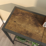 LAATOOREE Console Table, 41.7" Industrial Entryway Table with Shelf, Narrow Sofa Table for Hallway, Entrance Hall, Foyer, Corridor, Living Room - Wood Look Metal Frame - Rustic Brown LAATOOREE