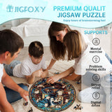 Jigfoxy Wooden Puzzles for Adults, Dragon's Library Wood Puzzles Adult, Unique Animal Shape Wooden Jigsaw Puzzles, Birthday Gifts for Puzzles Lovers Family Friend (S-8.5 * 8.5in-100pcs) Jigfoxy