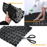 12 Pcs Drainage Mat Modular Interlocking Cushion 11.8" x 11.8" Interlocking Garage Floor Tiles Non-Slip Splicing Interlocking Rubber Floor Tiles for Drain, Deck, Pool, Outdoor/Indoor (Black) JOHAHTANG
