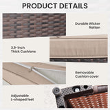 RTDTD 10 Pieces Outdoor Patio Furniture Set Outdoor Furniture Patio Sectional Sofa Conversation Sets w/ETL Approved 45" Gas Outdoor Fire Table & Coffee Table, Swivel Rocking Chair (Brown) RTDTD