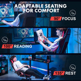 GTPLAYER Gaming Chair, High Back Leather Computer Gaming Chair with Footrest, Ergonomic Height Adjustable Office Chair with Removable Cover and Lumbar Support for Gaming and Work (Red) GTPLAYER