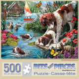 Bits and Pieces – Value Set of Two 500 Piece Jigsaw Puzzles for Adults – Cat Nap, Puppy Swimming Jigsaw Puzzles by Artist Larry Jones, Completed Puzzle Size: 18" x 24" Bits and Pieces