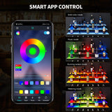 YITAHOME LED Light Liquor Bottle Display Shelf, 3-Step 30-inch Wall Mounted Wine Rack, Acrylic Liquor Shelf with Wine Glass Holder Slots, Remote & App Control for Home Commercial Bar YITAHOME