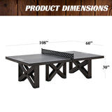 Barrington Billiards Fremont Collection Official Size Table Tennis Table, Black Top/Brown Frame Barrington Billiards
