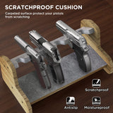 DINGDOON Pure Wood Made Pistol Rack, Handgun Rack for Gun Cabinet Storage, Gun Safe Organizer Accessories, 6 Gun Holder with Carpeted Surface DINGDOON
