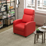 Massage Recliner Chair, Single Sofa Chair with Remote Control, Chair Recliner, Lazy Boy Recliner Chair, Living Room Recliners with Pu Leather Padded Seat Backrest, Recliner Chairs for Adults, Red MKDLUFEI