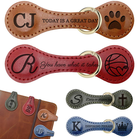 Personlized Custom Magnetic Leather Bookmarks with Engraved Logo Text for Reading Women Men,Custom Vintage Magnetic Book Marks Clip Gift for Book Lovers Readers Women Kids Teacher Classmate… Oqeiplx
