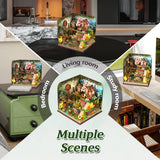 DIY Miniature House Kit, Forest Book Nook Kit with Music, 3D Wooden Puzzles for Adults, Dollhouse Kit with LED Light, Mini Building Kit, Craft Kit for Adults Teen to Build (Forest Garden) ANTREATU