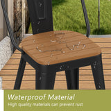 POINTANT Outdoor Metal Bar Stools Set of 4,24 inch Barstools Counter Height Bar Stool with High Back Farmhouse Kitchen Dining Chairs Bar Funiture for Outside POINTANT