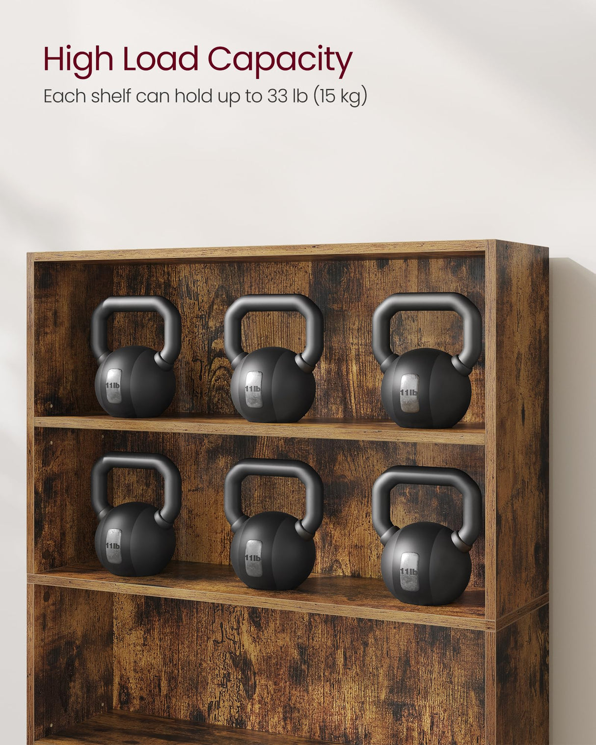 VASAGLE Custos Collection - Bookshelf, 3-Tier Bookcase, Book Shelf, Open Storage Shelf, 9.4 x 31.5 x 32 Inches, for Living Room, Home Office, Dinning Room, Rustic Brown ULBC173X01 VASAGLE