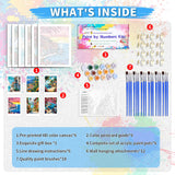 6 Pack DIY Paint by Number Kit for Adults - Mediterranean Coastal Scenery Oil Painting Set, 12x16 Inch Canvas (No Frame), 18 Vivid Acrylic Paints - Stress Relief Art Craft for Home Decor & Gifts TINY FUN