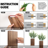 2 Pack Wood Wall Planter Vase with Artificial Eucalyptus, Modern Indoor Wall Hanging Decor for Home Living Room Bedroom Farmhouse Wooden Pocket Vases for Dried Flowers and Faux Greenery Plants Quinnsus