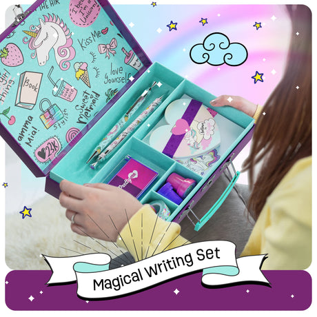 Pretty Me Unicorn Stationery Set for Kids - Birthday Gifts for Girls Ages 6, 7, 8, 9, 10 to 12 Year Old Age - Stationary Letter Writing Art Kit - Best Girl Birthday Gift - Preteen Craft Toys, Presents Pretty Me