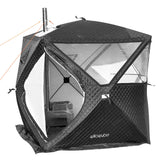 WillowyBe Portale Outdoor Sauna Set with Sauna Tent, Sauna Wood Stove, Sauna Stone for Dry Sauna, Cooking for Family and Friends WILLOWYBE