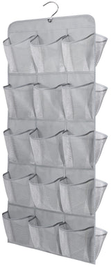 MISSLO 30 Large Pockets Dual Sided Hanging Shoe Organizer for Closet with Rotating Hanger Hanging Shoe Shelves, Grey MISSLO