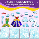 Foil Art Craft Activity for Kids.Foil Foam Stickers Princess Dress-Up Paper Dolls Play Set.2 in 1 Art and Craft for Kids,Creative Travel Toys, Birthday Gifts for Boys & Girls Ages 4 and Up FoilColoring