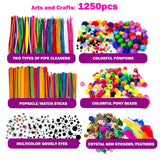 NovaWiseTech Arts and Crafts Supplies, 1200pcs Craft Kits, Pipe Cleaners Bulk, Multicolor Pom Poms Balls, Googly Eyes for DIY Craft Decorations NovaWiseTech