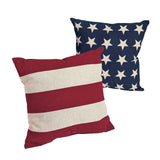 Fun Express 14" x 14" Patriotic Stars and Stripes Decorative Pillow Set, 2 Piece, American and Americana Decor, Great for Memorial Day, 4th of July, Veterans Day and Any Patriotic Event Fun Express
