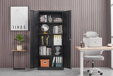 Allouncer Metal Storage Cabinet with Shelves and Doors, Kitchen Pantry Cabinet, Garage Storage Cabinet, Garage Cabinet with Adjustable Shelves, File Storage Cabinets -71" Black Allouncer