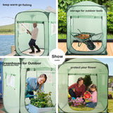 Porayhut Pop Up Greenhouse Tent,Portable X-Large Walk-in Flower House ,Indoor Outdoor Gardening Plant Sunshine Room with PE Mesh Cloth Cover for Protecting Plant from Cold Frost & Birds porayhut