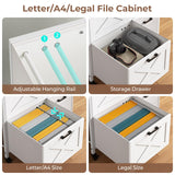 SEDETA 4 Drawers Filing Cabinet, File Cabinet for Home Office fits Letter/Legal/A4 Size Hanging Files, Printer Stand with Storage, White SEDETA