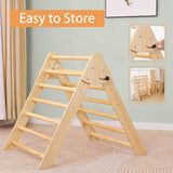 SHWWQUE Pikler Triangle Set Montessori Climbing Toys for Toddlers Pikler-3 Piece Indoor Playground 3 in 1 Foldable Baby Climbing Gym Jungle Gym for Kids Ages 1-6 Natural SHWWQUE