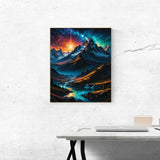 Mountain Paint By Numbers Kit For Adults Beginner Colourful Landscape Paint By Number Kits Acrylic On Canvas Mountains Oil Painting Kit Adults' Paint-By-Number Kits For Gift Home Wall Decor 16x20 Inch ldazao