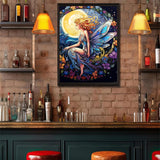 EATUKYIC 5D Fairy Diamond Painting Kits for Adults Fairy with Moon Full Drill Diamond Dots Paintings Fairy Round Paint with Diamonds Pictures Gem Art Painting Kits DIY Crafts Kits 12x16 inch EATUKYIC