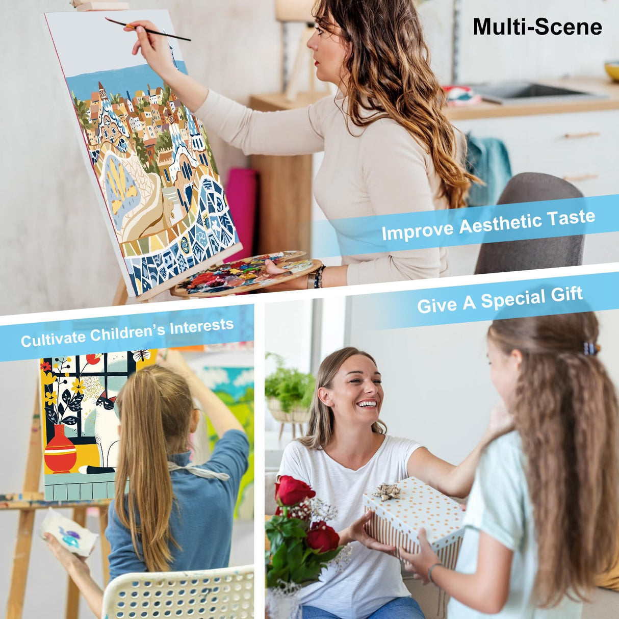 6 Pack Paint by Numbers Kit for Adults Beginners - 10x14 Inch National Park Adult Paint by Number Kits on Canvas, DIY Acrylic Oil Number Painting Kits for Adults, Perfect for Gift Home Decor Offito