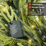 EXKRAEFT Christmas Pine Garland with Lights for Decorations 9FT Artificial Norfolk Pine Garland Realistic, Prelit Garland Lighted Christmas Garland for Mantle Christmas Garland Battery Operated EXKRAEFT