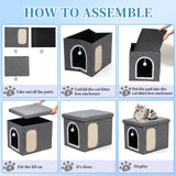 Cat Litter Box Enclosure Furniture, Foldable Hidden litter box with Mesh Storage Bag, Litter box furniture with Waterproof Inside, Easy Clean, Odor Control, Easy Assembly - 21.6”L x 17.7”D x 17.7”H Shikha