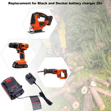Tacerny LCS1620B Compatible with Black and Decker 20V Lithium Battery Charger, Compatible with Black and Decker 12V and 20V MAX Battery LBXR20 Tacerny