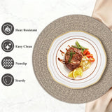 Round Placemats Set of 6, Cotton Rope Woven Table Mats, Hot Pads for Kitchen, Non Slip Heat Resistant Place Mats, 13 Inches Braided Placemat for Farmhouse Decor and Kitchen Table Decor (Brown) Jukercici