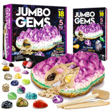 XXTOYS Gemstone Dig Kit - Dig Up 18 Real Gemstones and Crystals - Science Kits for Kids, STEM Toys for Age 6-8, Great Educational Geology Gifts for Boys & Girls Ages 5-7 XX