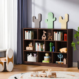 Cozy Castle Brown Bookshelf, 3-Tier Open Shelf Bookcase, 10 Cube Storage Organizer with Anti-Tilt Device for Bedroom, Living Room, 55.11" W x 11.61“D x 40.94“H Cozy Castle