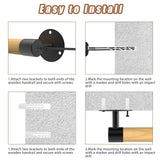 5FT Round Wooden Handrail for Indoor Staircase Handrail,Wall Mount Support Stair Railings, Non-Slip Safety Corridor,Lofts,Patio,Guardrail Wood Hand Railings for Elderly,Children,Disable People KWDOBUUS