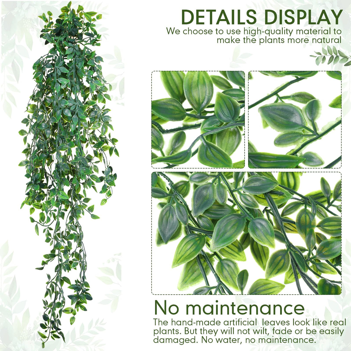 Briwooody 2 Pack Artificial Hanging Plants with Wooden Frames Fake Hanging Mandala Leaves Greenery Plants Mandala Vine for Wall Living Room Decor Bathroom Shelf Home Indoor Briwooody