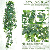 Briwooody 2 Pack Artificial Hanging Plants with Wooden Frames Fake Hanging Mandala Leaves Greenery Plants Mandala Vine for Wall Living Room Decor Bathroom Shelf Home Indoor Briwooody